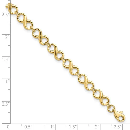 10K Polished Infinity Bracelet