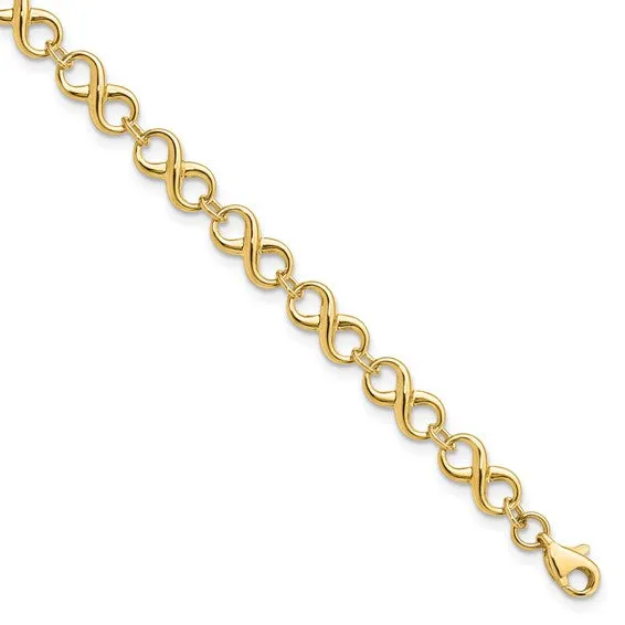 10K Polished Infinity Bracelet