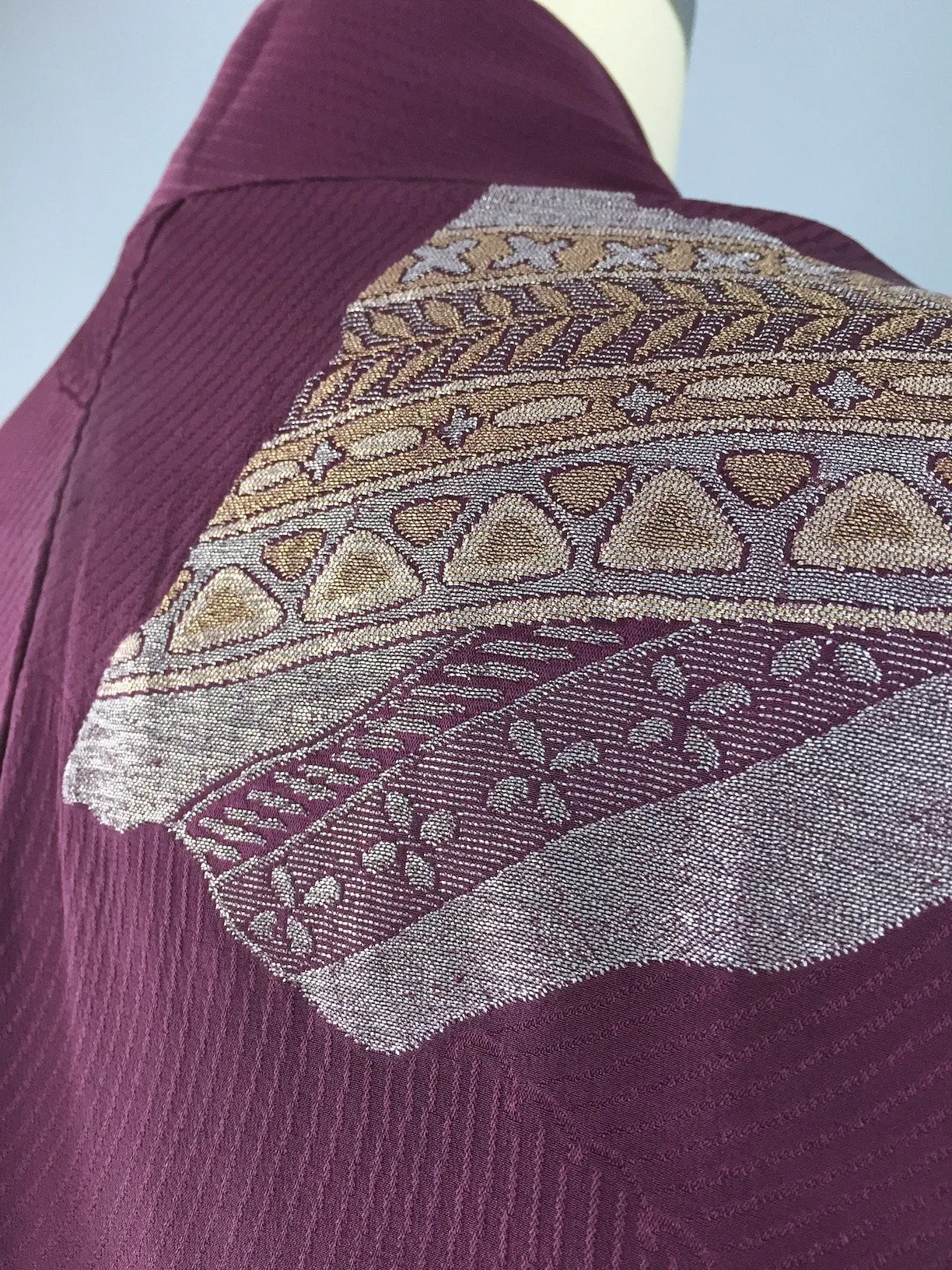 1960s Silk Haori Kimono Cardigan Jacket / Purple