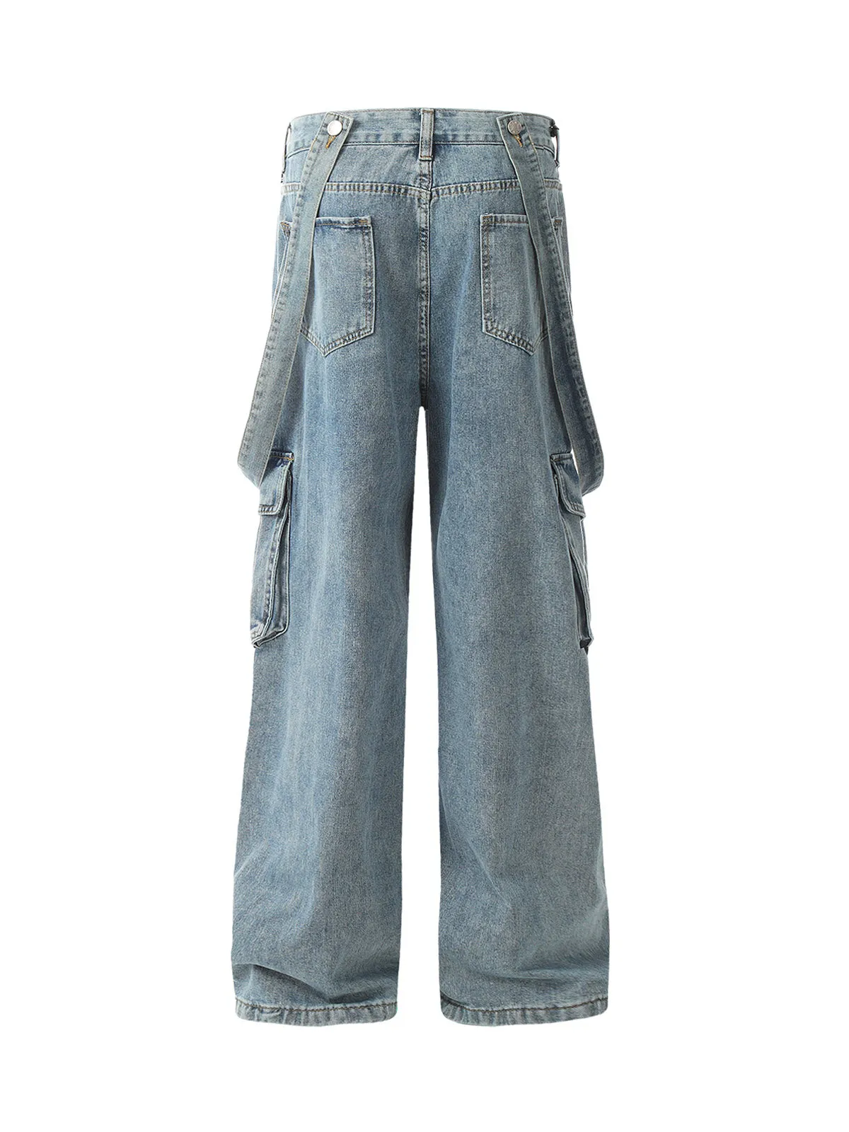 1984 Retro Detachable Strap Multi-Pocket Jeans