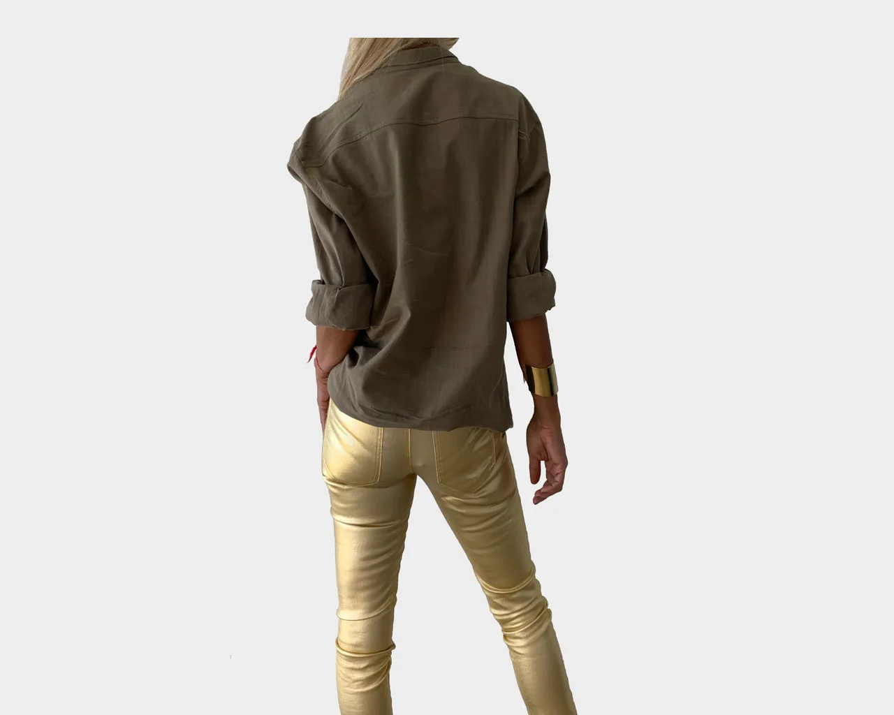 2  Champagne Royale Vegan-Leather jeans - The Milano