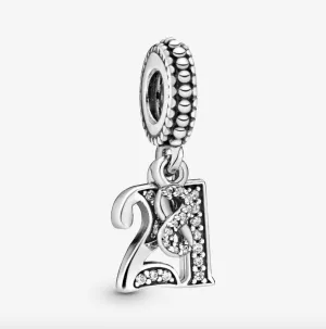 21st Celebration Dangle Charm