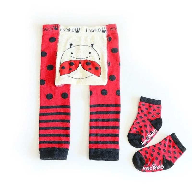 2Pcs/Set Baby Cute Animal Winter Warm Soft Combed Cotton Tights