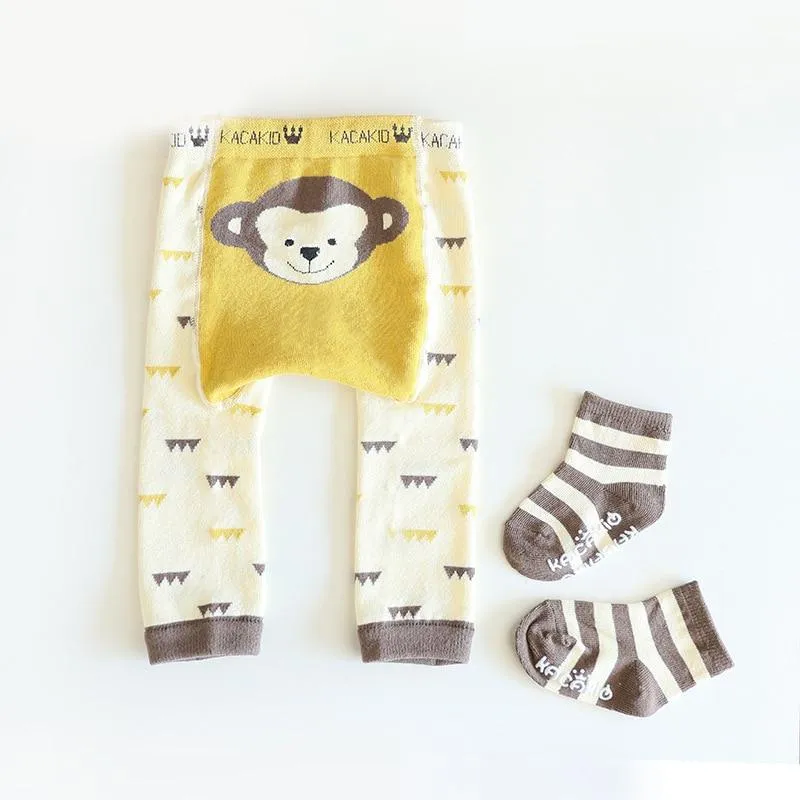 2Pcs/Set Baby Cute Animal Winter Warm Soft Combed Cotton Tights