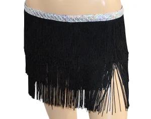 3 Layers Fringe Black Sequin Oriental Belly Dance Costumes Belt for Women Hip Scarf Dancing Waist Sashes Wrap Skirt Tassel Bellydance Accessories