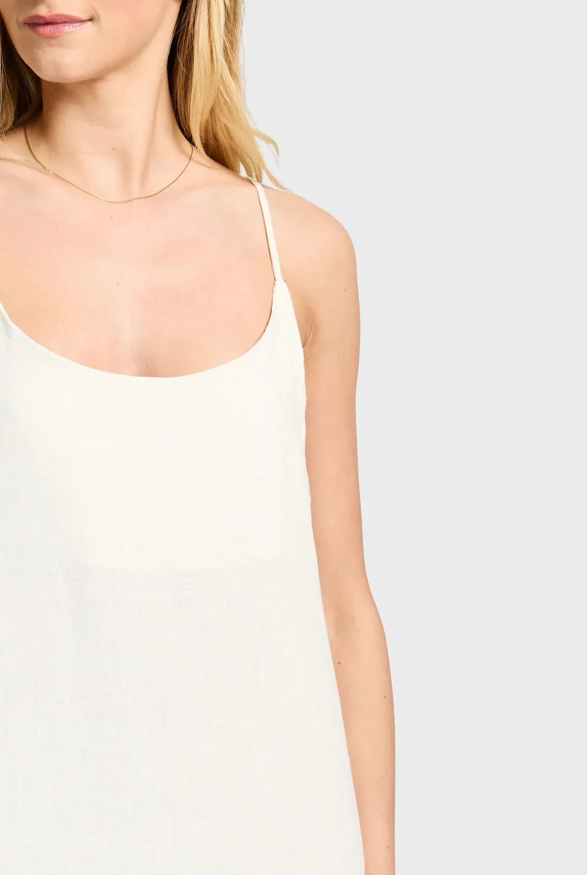 ACADEMY BRAND - Essential Linen Slip Dress - Light Almond