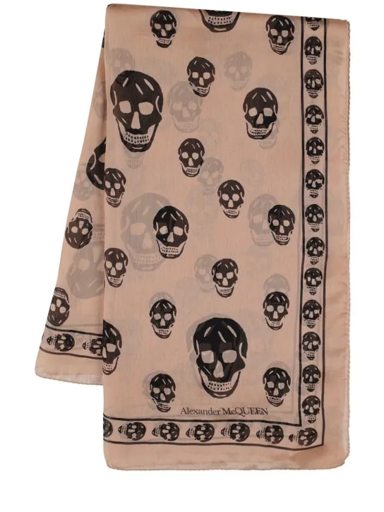 Alexander McQueen   Skull print silk chiffon scarf 