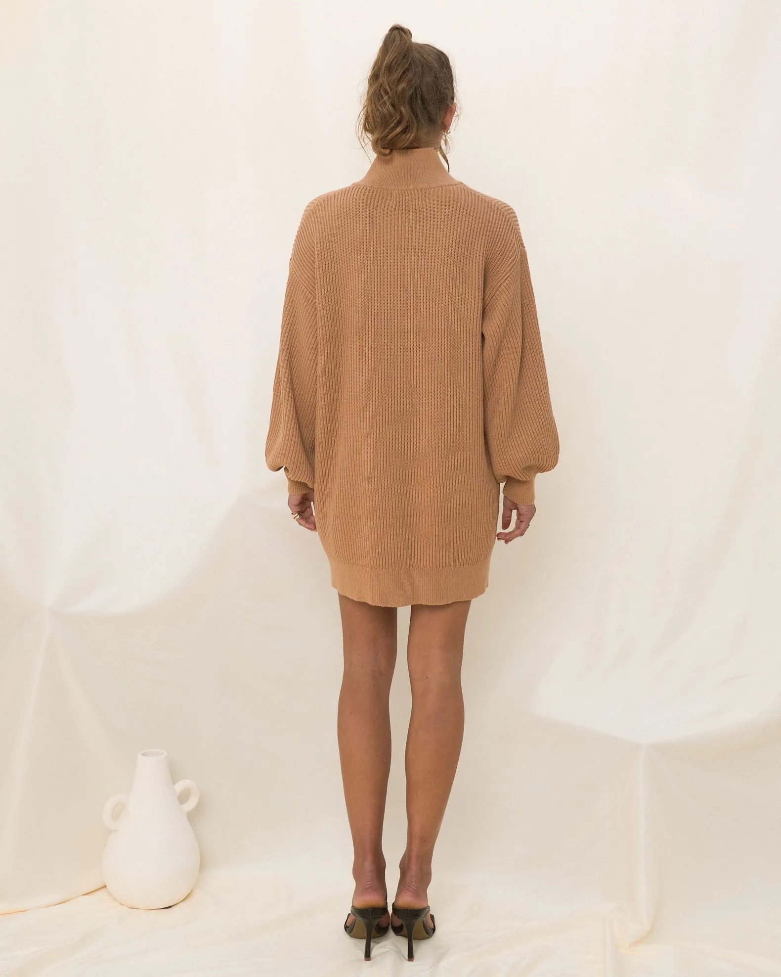 Alix Brown Knit Mini Dress