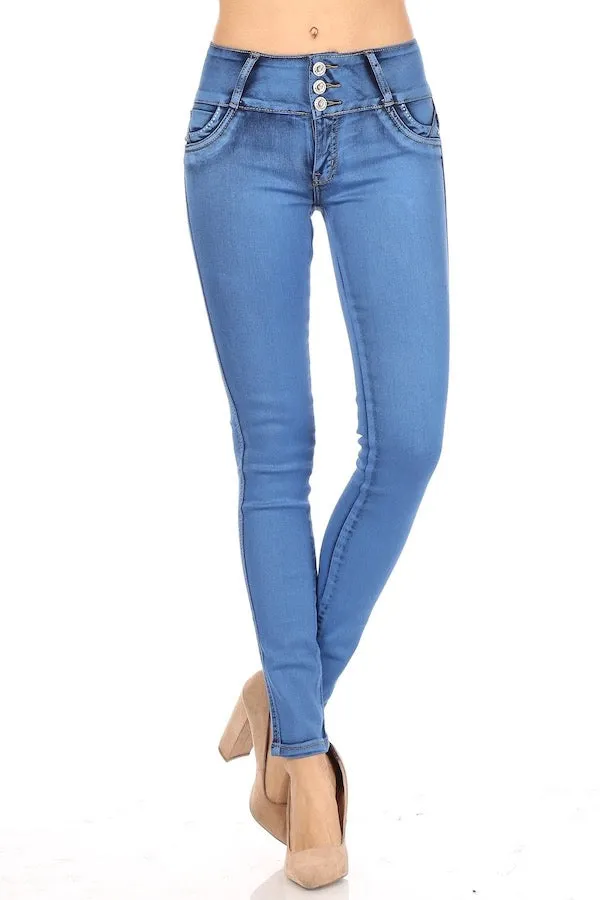 Awestruck High Waist Jeans With Embellished Pockets