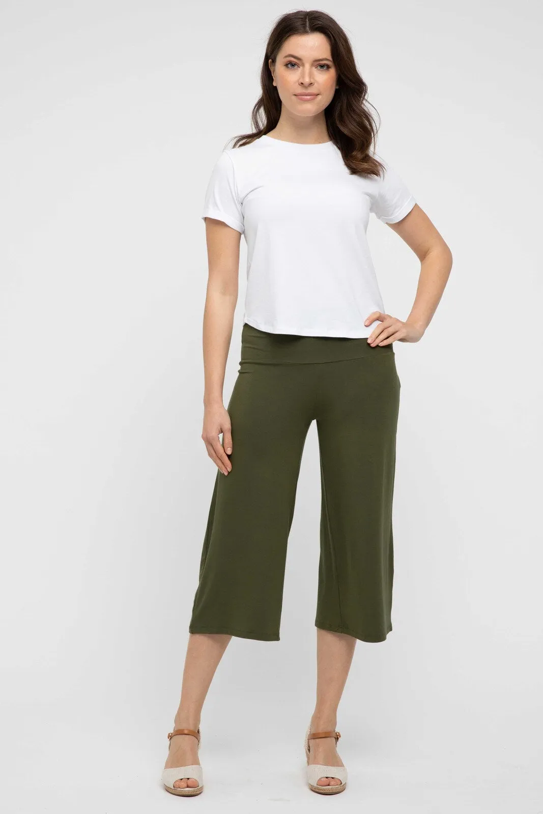 Bamboo Culottes - Dark Olive