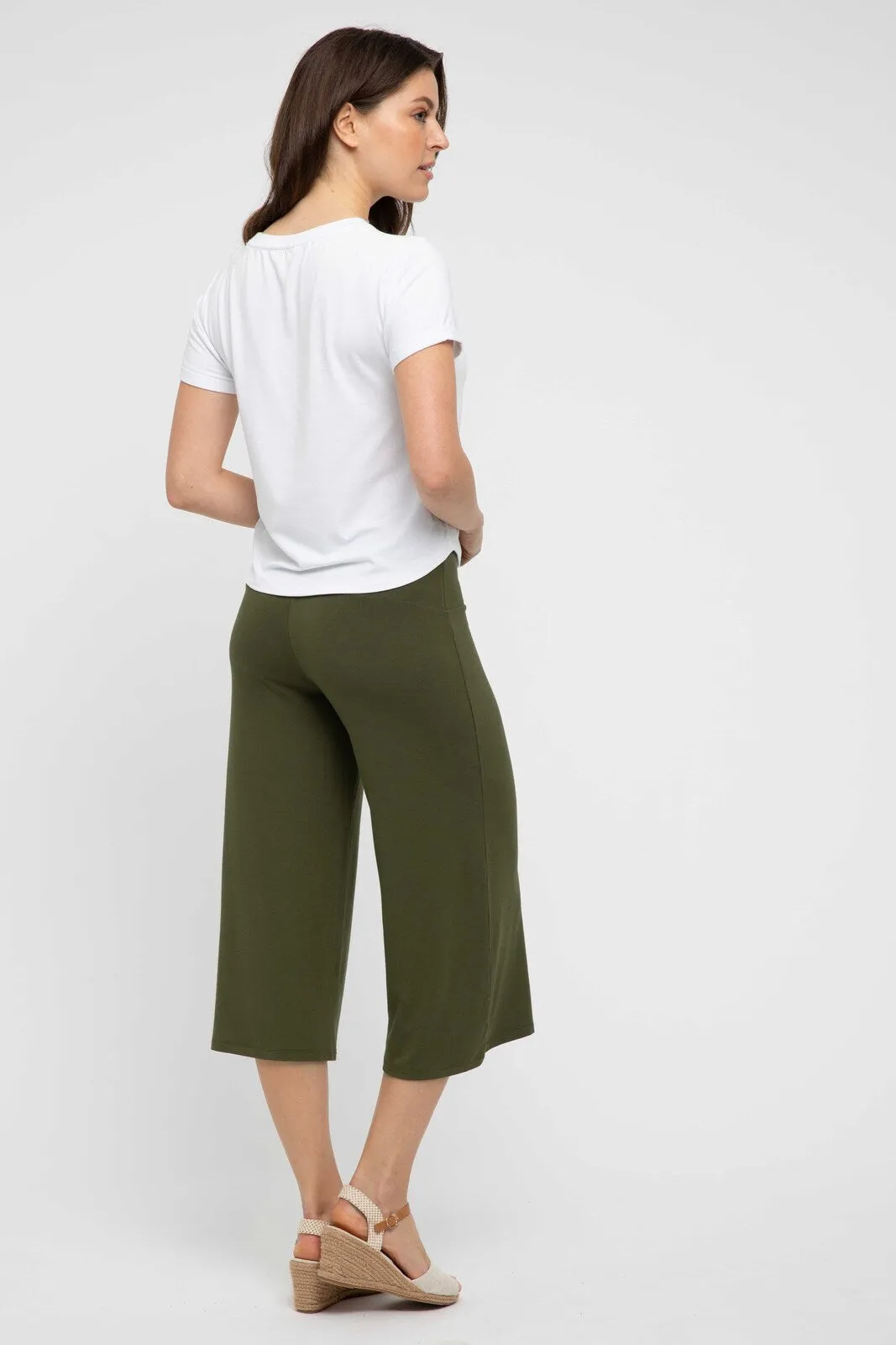 Bamboo Culottes - Dark Olive