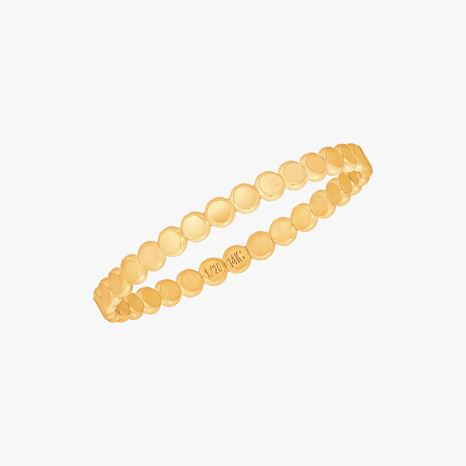 Beaded Disc Stacking Ring Gold