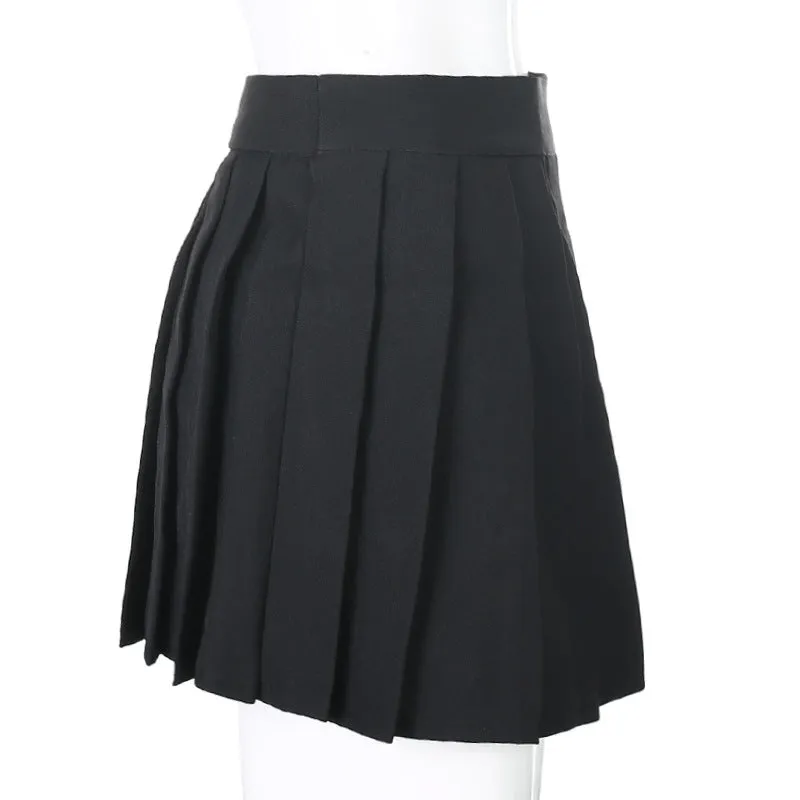 Black Goth Asymmetrical Cut-Out Skirt