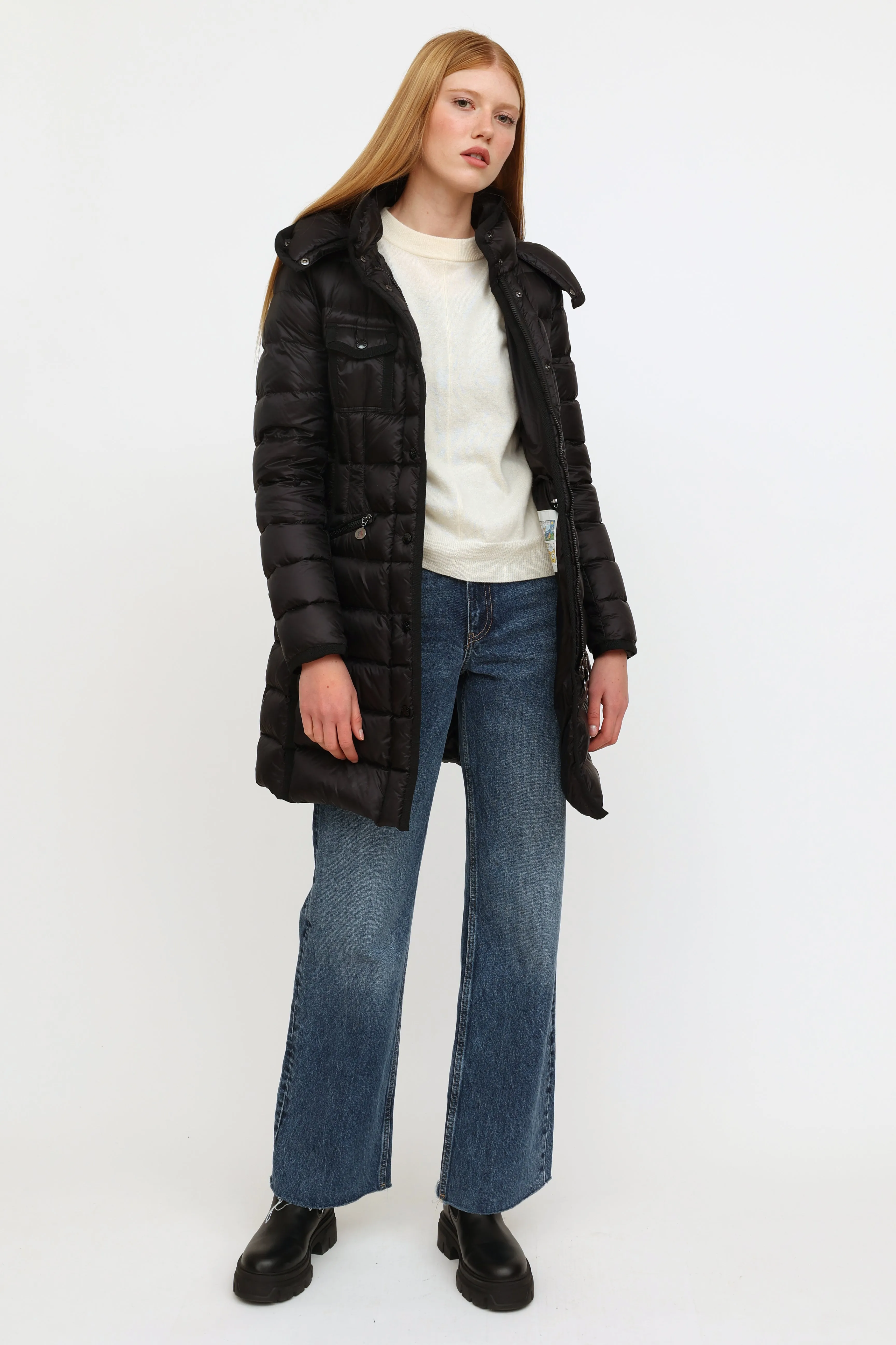 Black Hermine Down Coat