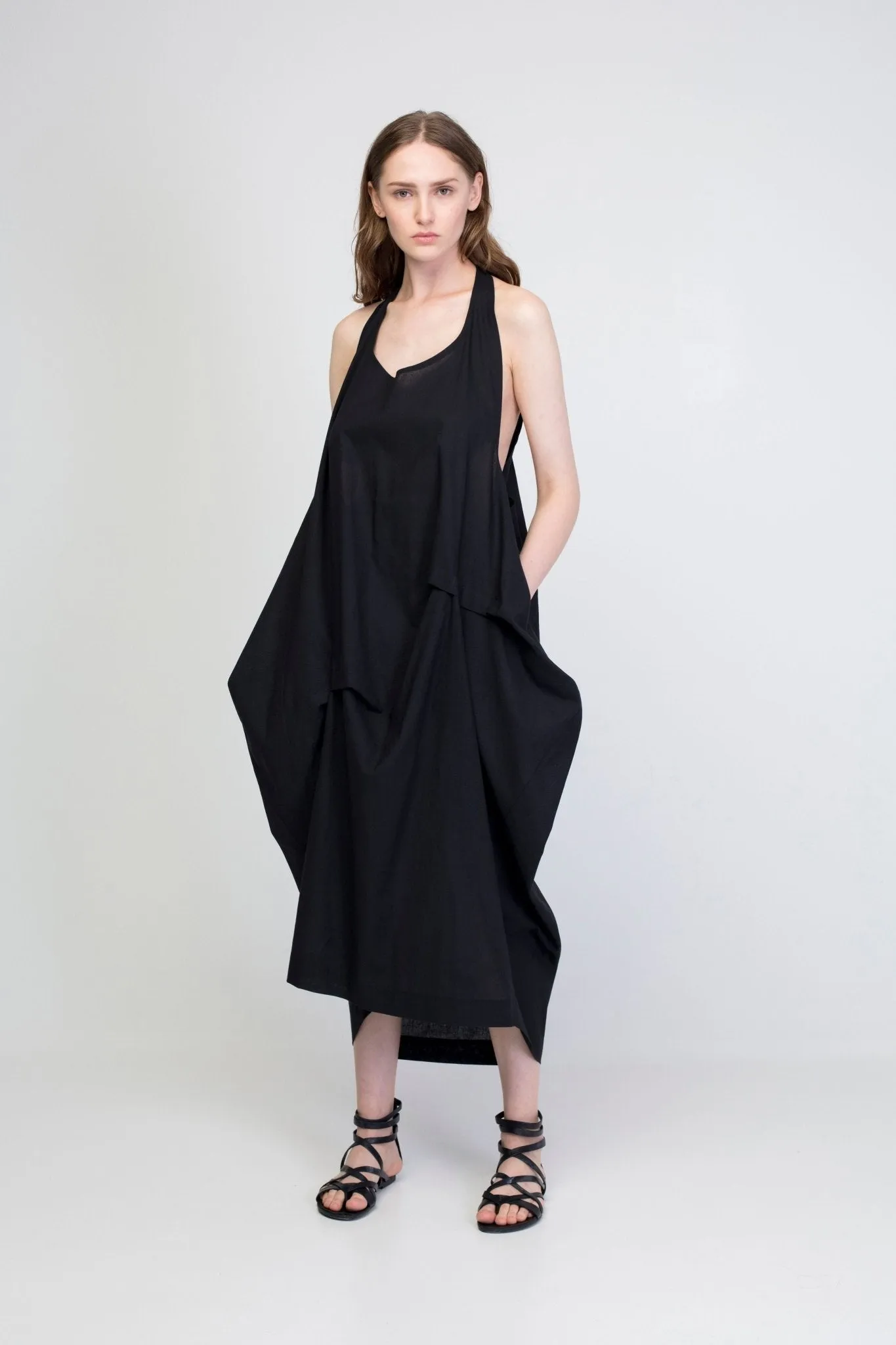 Black Tencel  Balloon Dress