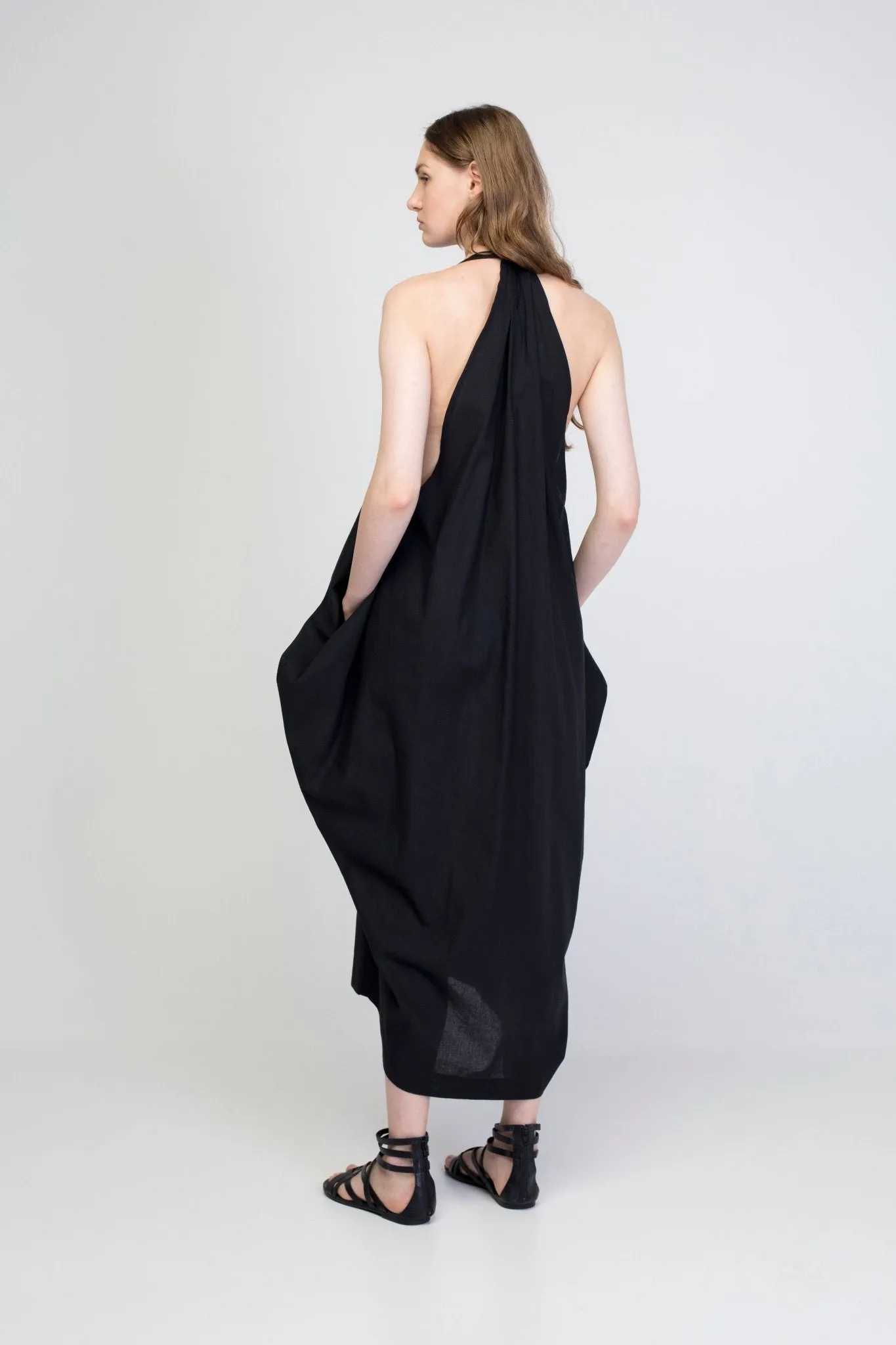 Black Tencel  Balloon Dress