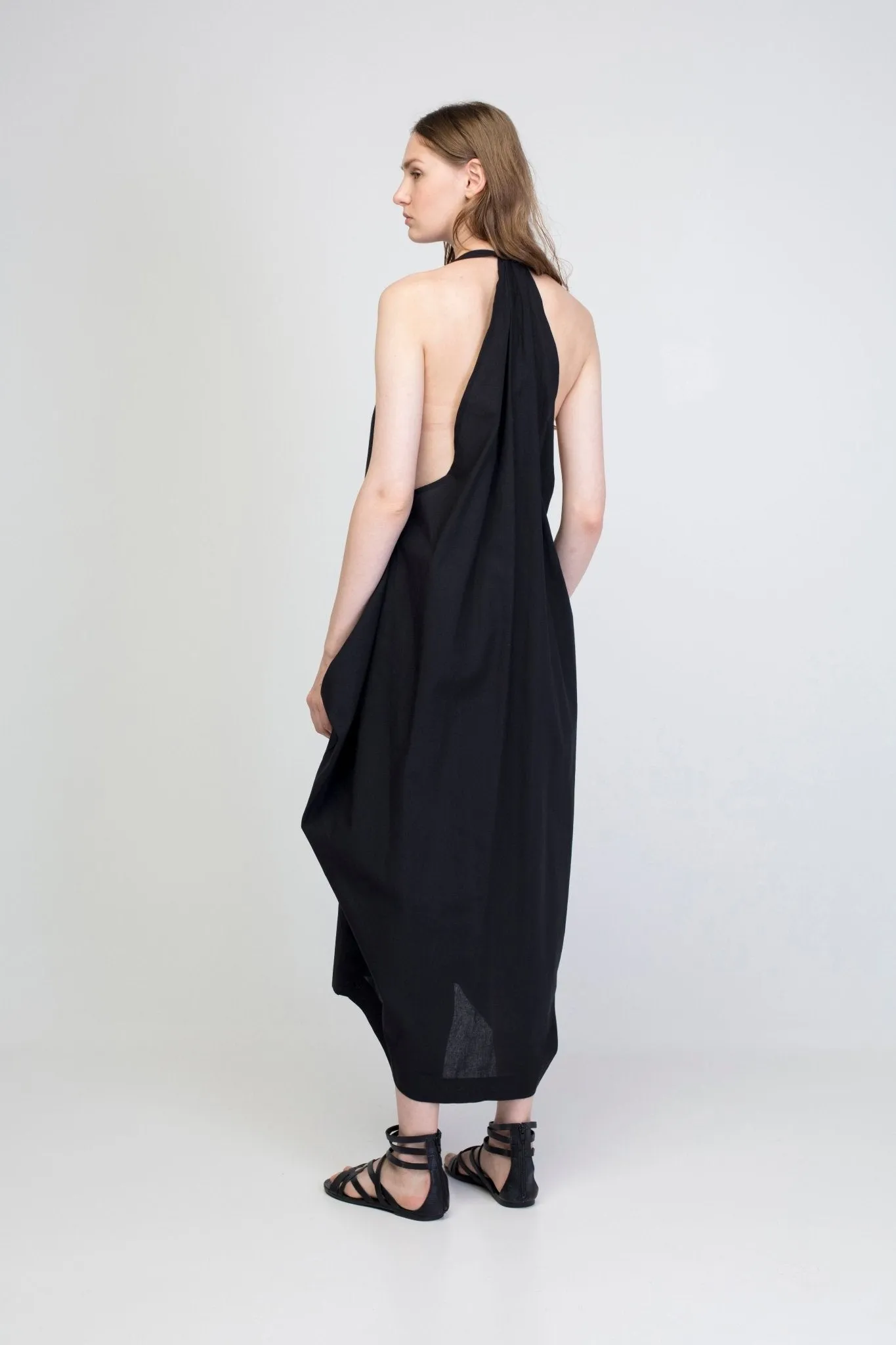 Black Tencel  Balloon Dress