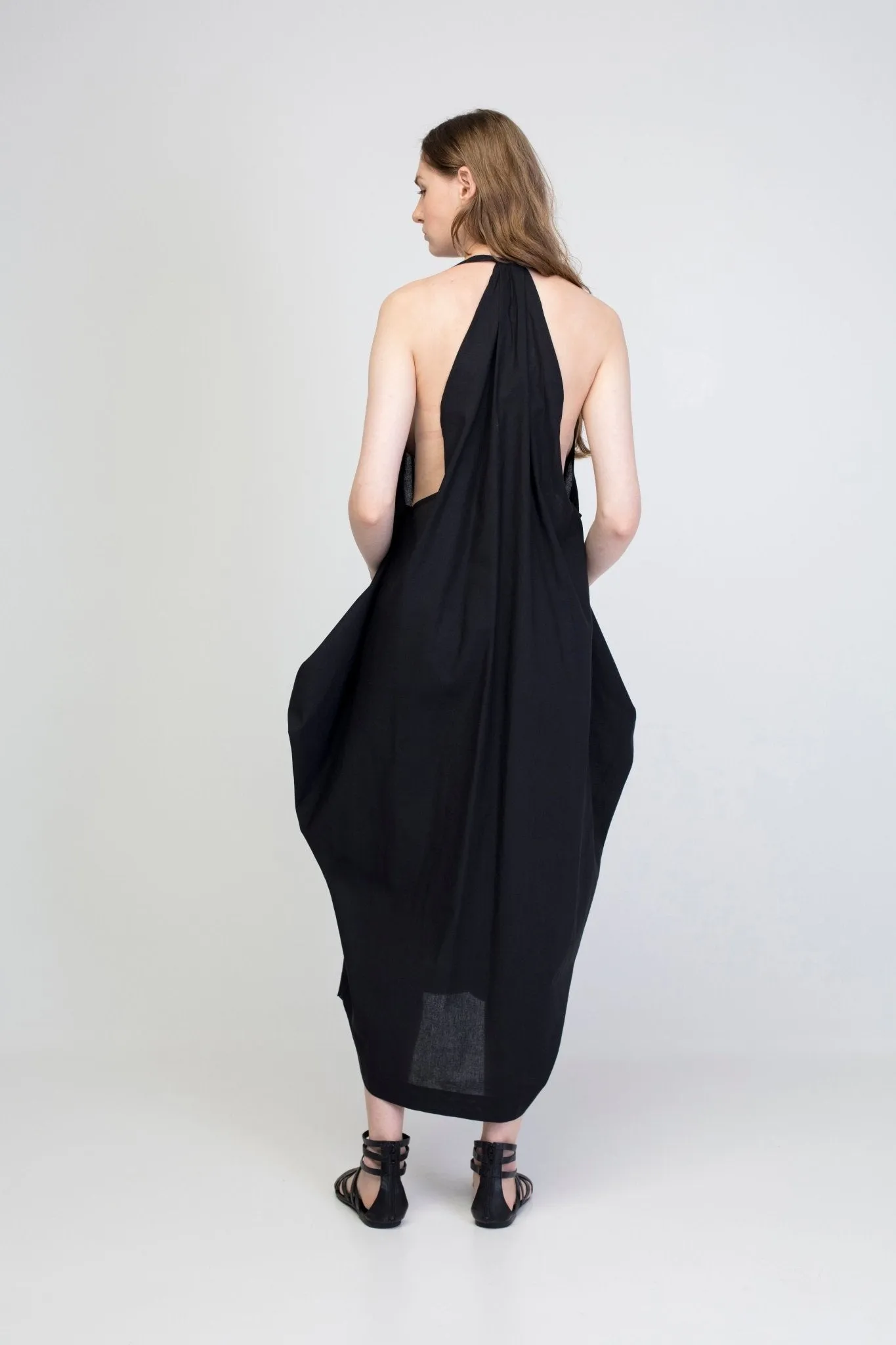 Black Tencel  Balloon Dress