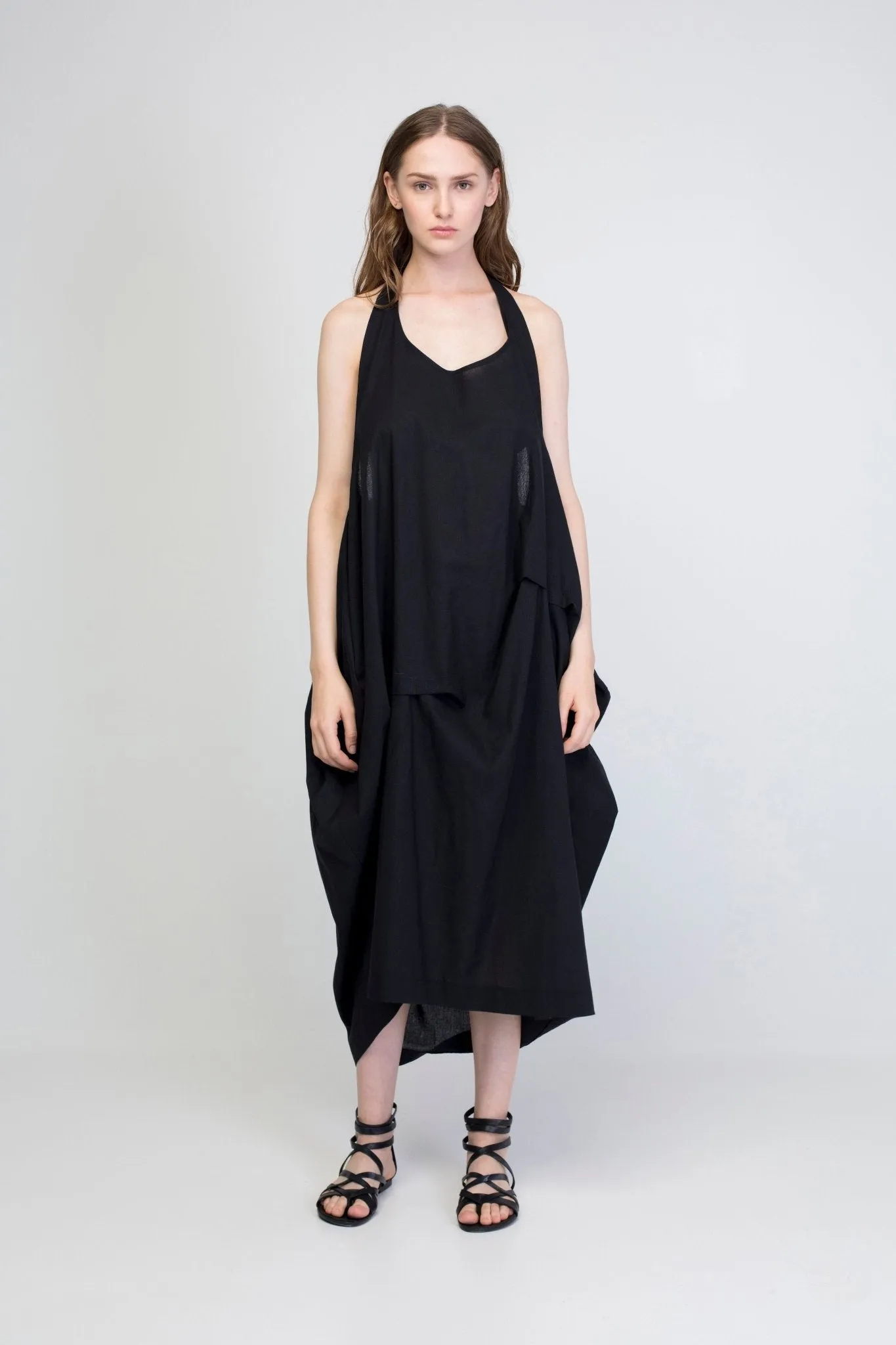 Black Tencel  Balloon Dress