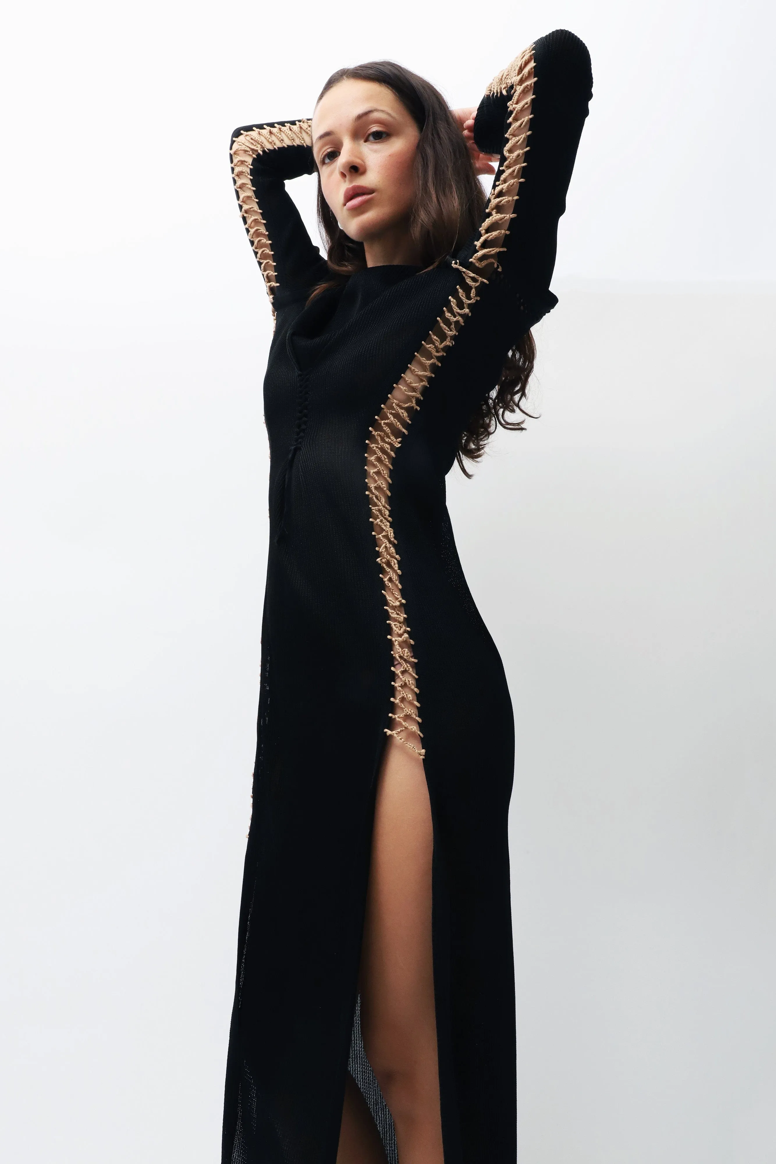 Black Trikko Crochet Dress