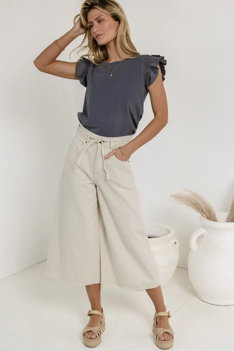 Bruce Culottes in Cream - FINAL SALE