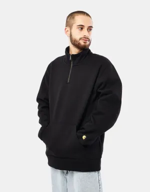 Carhartt WIP Chase Neck Zip Sweatshirt - Black/Gold