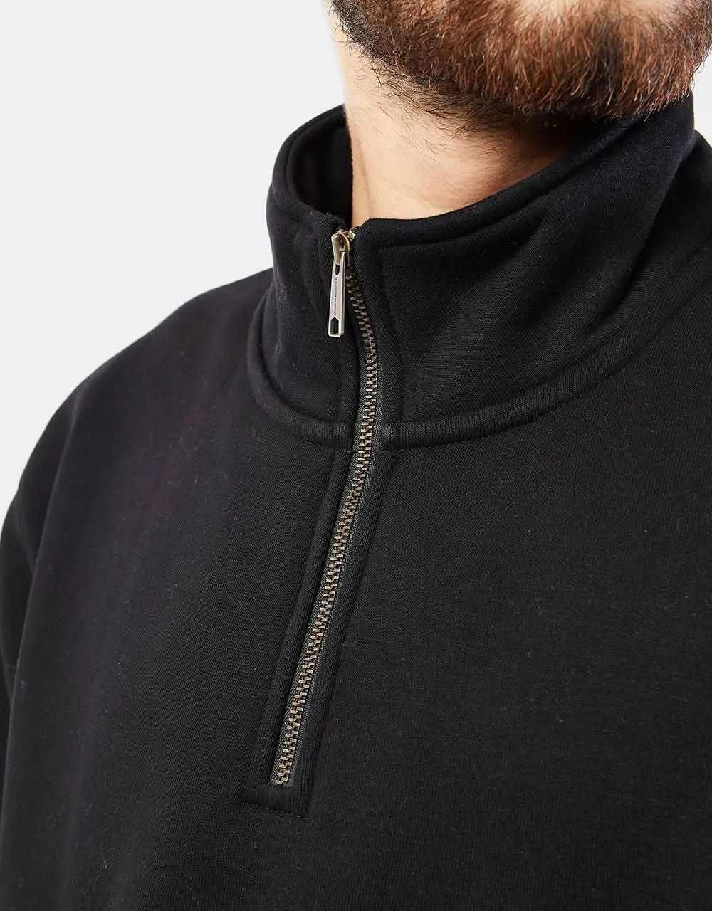 Carhartt WIP Chase Neck Zip Sweatshirt - Black/Gold