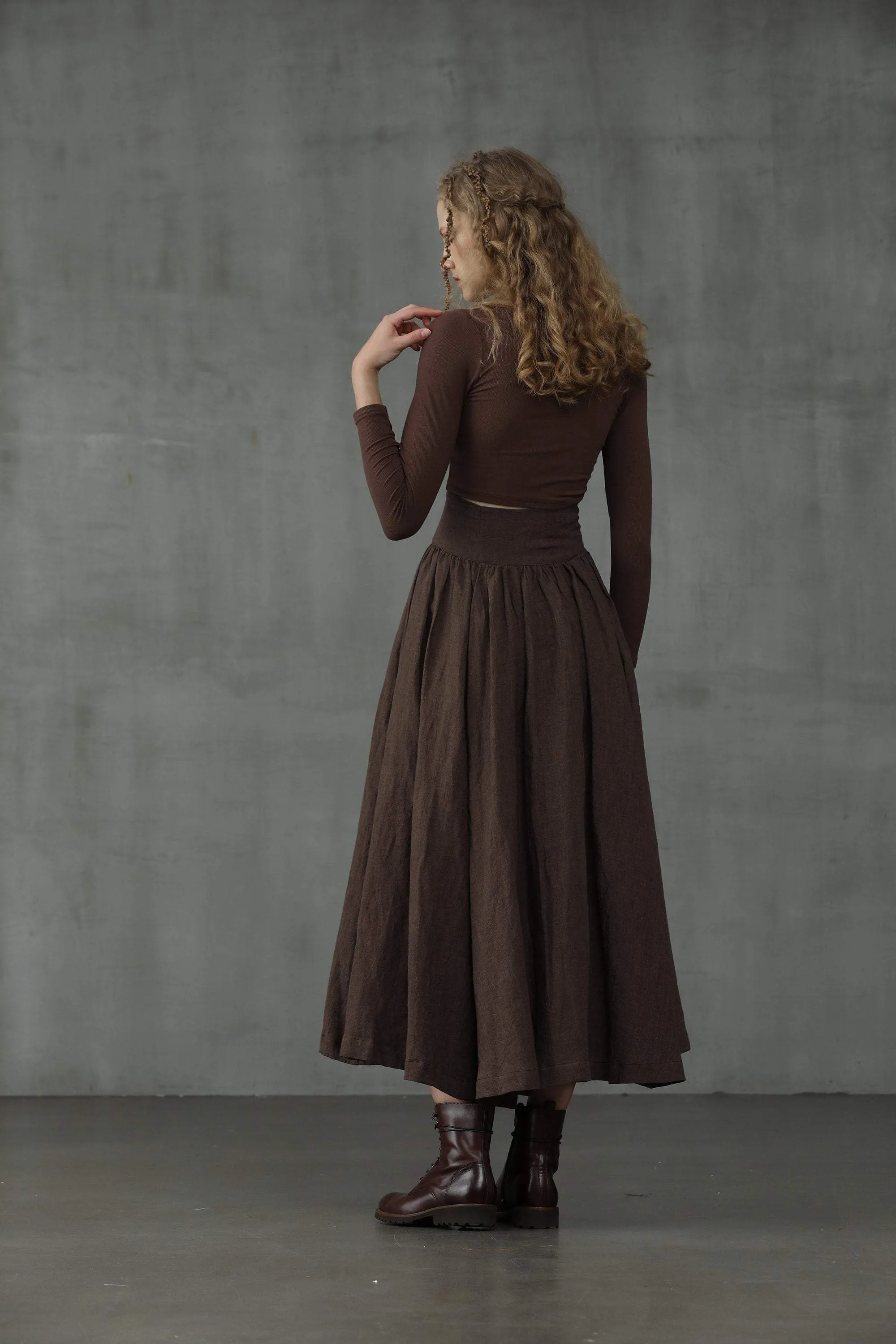 Christmas Tea Dance 5 | Lace-up Maxi Linen Skirt