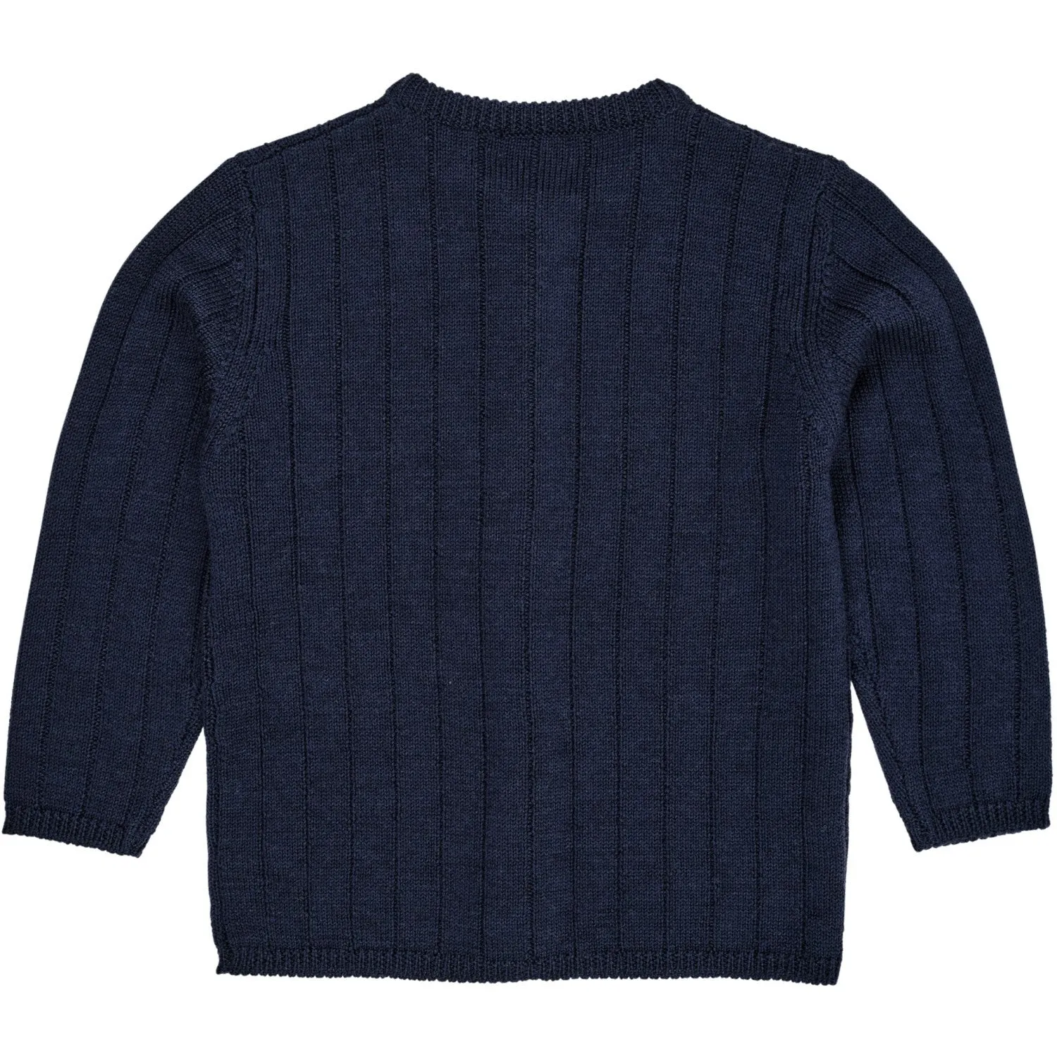 Copenhagen Colors Navy Merino Knitted Cardigan W. Wide Rib