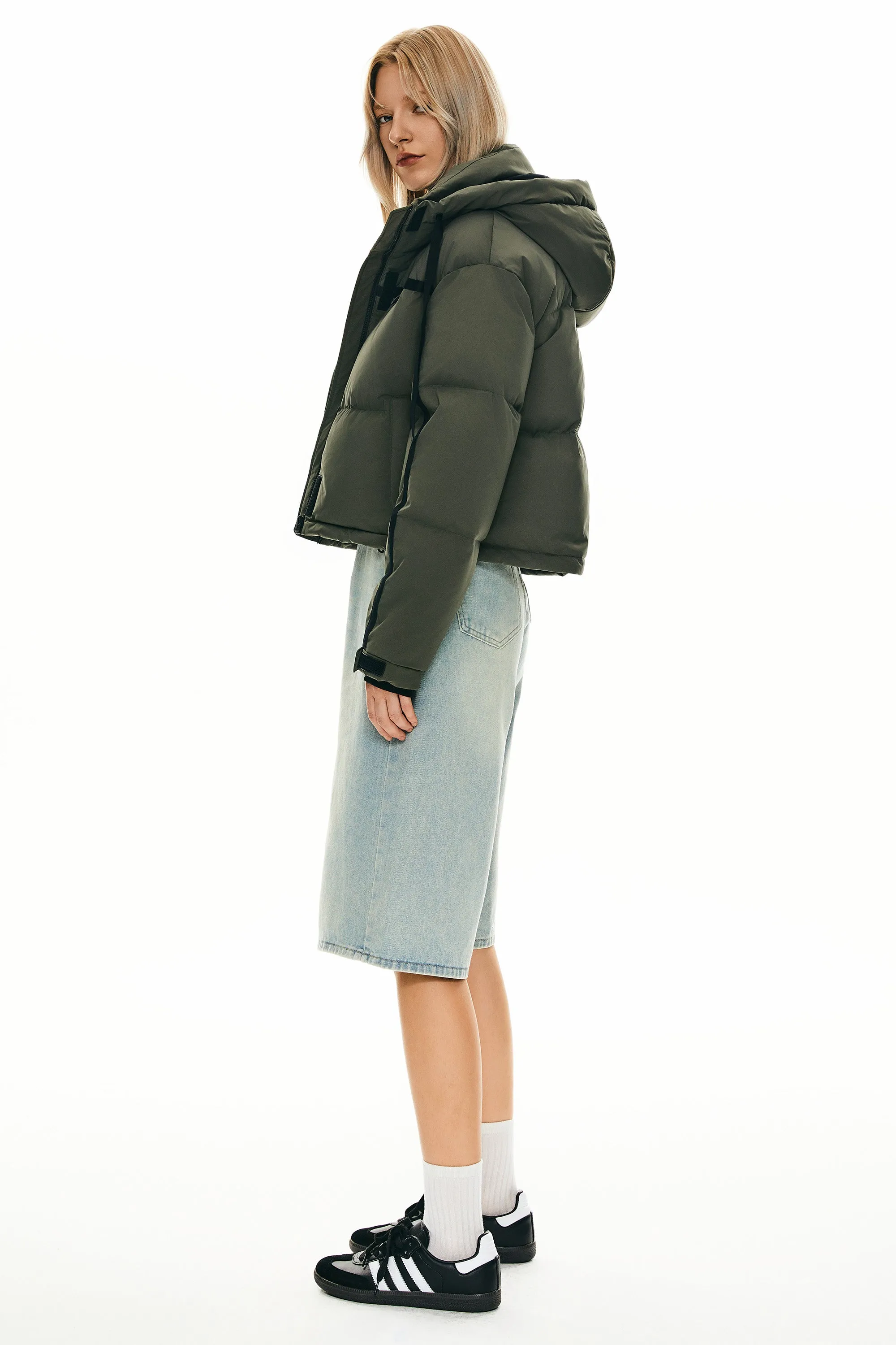 Cropped Puffer Jacket Winter Quilted