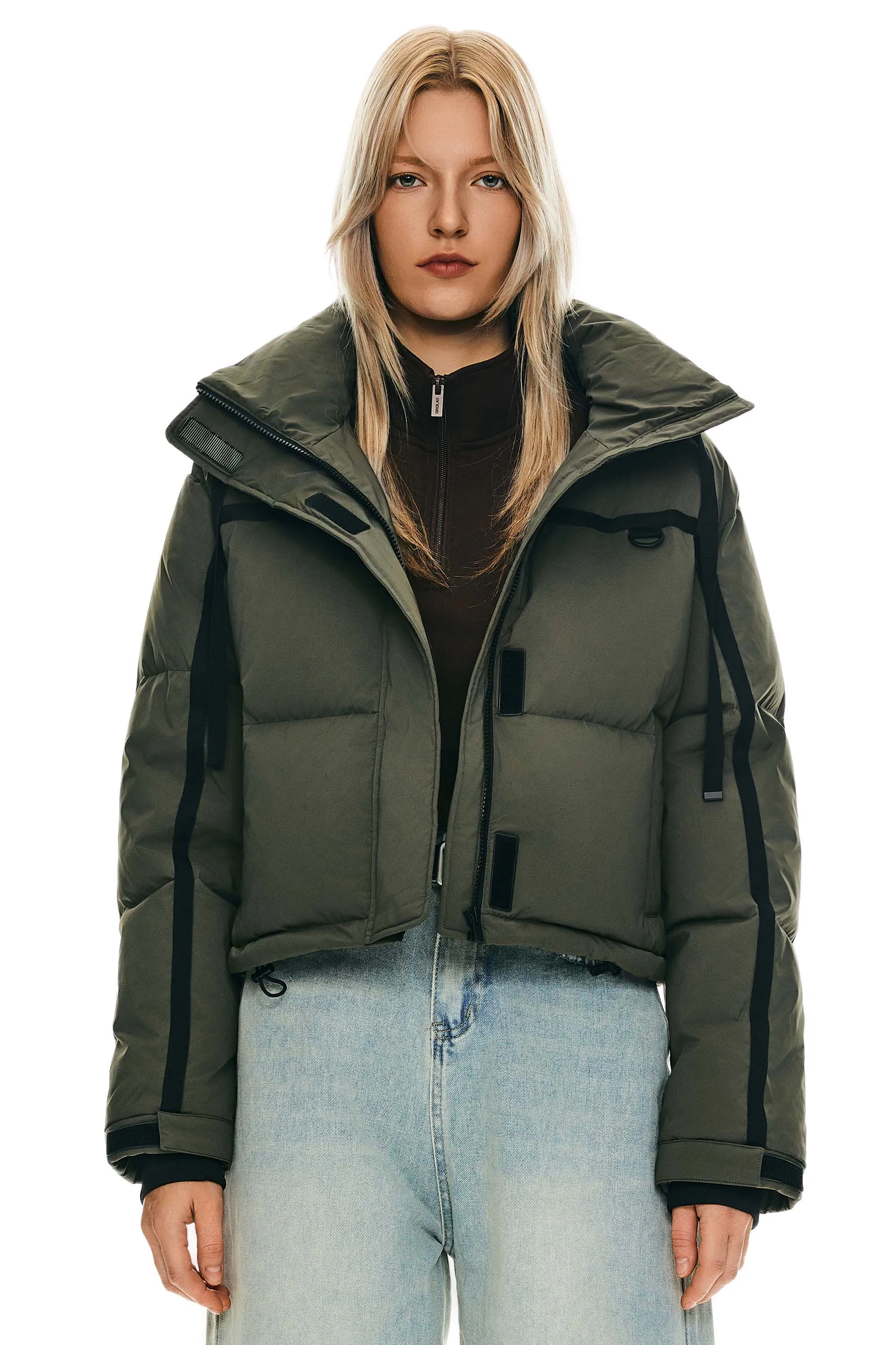 Cropped Puffer Jacket Winter Quilted