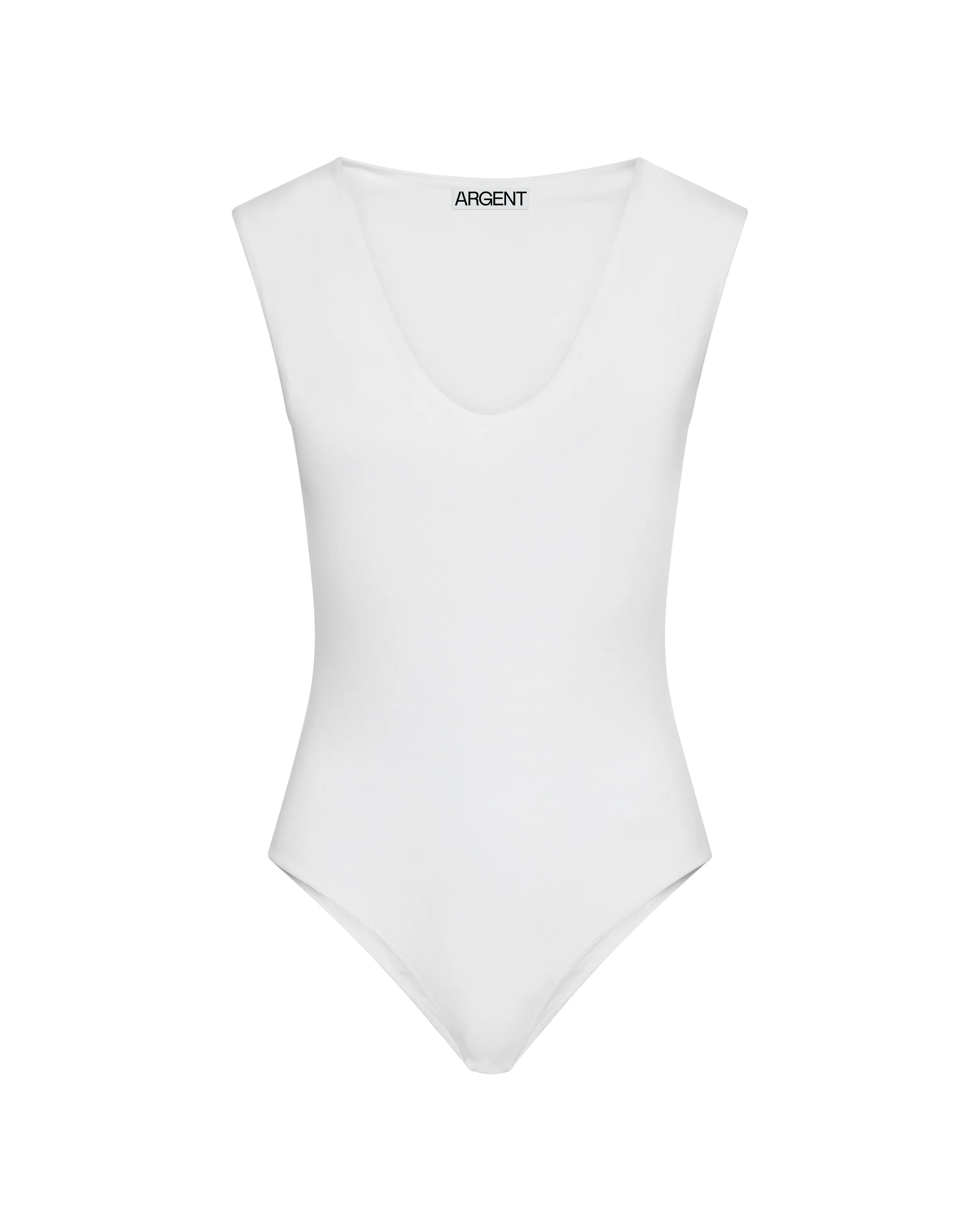 Deep V Bodysuit in Stretch Cotton | White