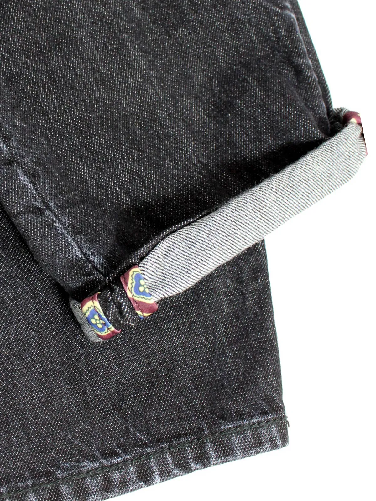 E. Marinella Jeans Black Hand Made Denim Jeans 32 Tokyo Button Fly Slim Fit SALE