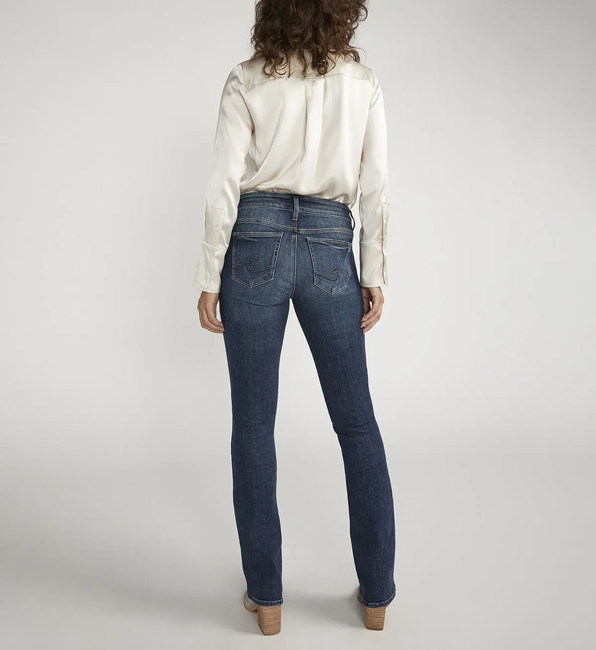 Elyse Mid Rise Slim Bootcut Jeans by Silver