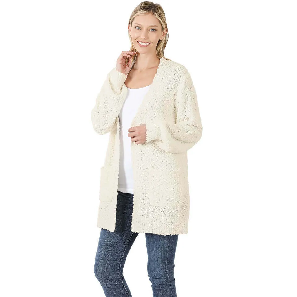 Everyday Open Front Popcorn Cardigan