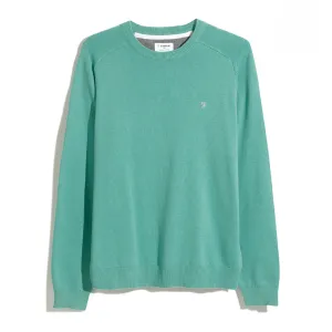 Farah Mens Stern Crew LS Jumper Lake Green