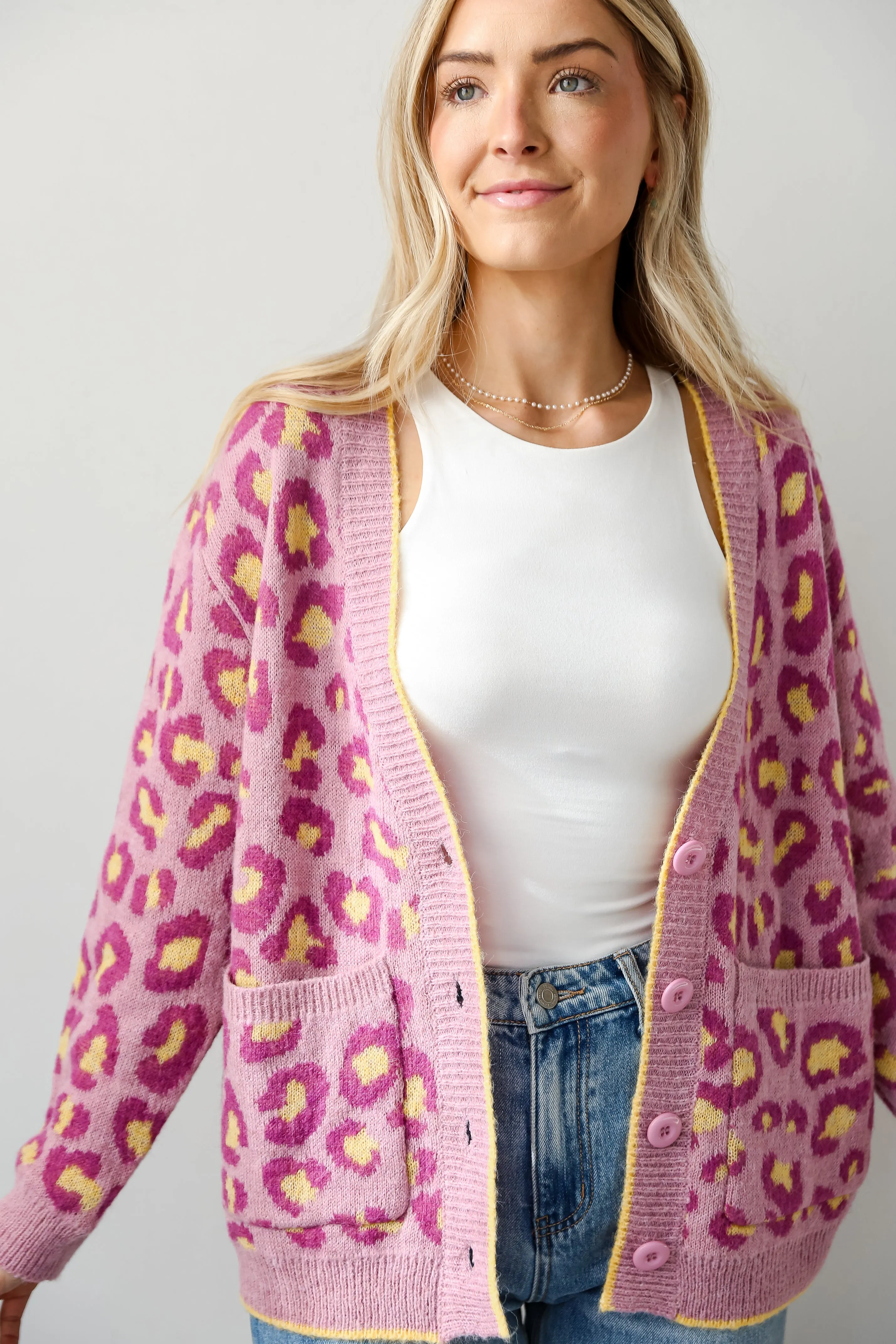 FINAL SALE - Going My Own Way Lavender Leopard Sweater Cardigan