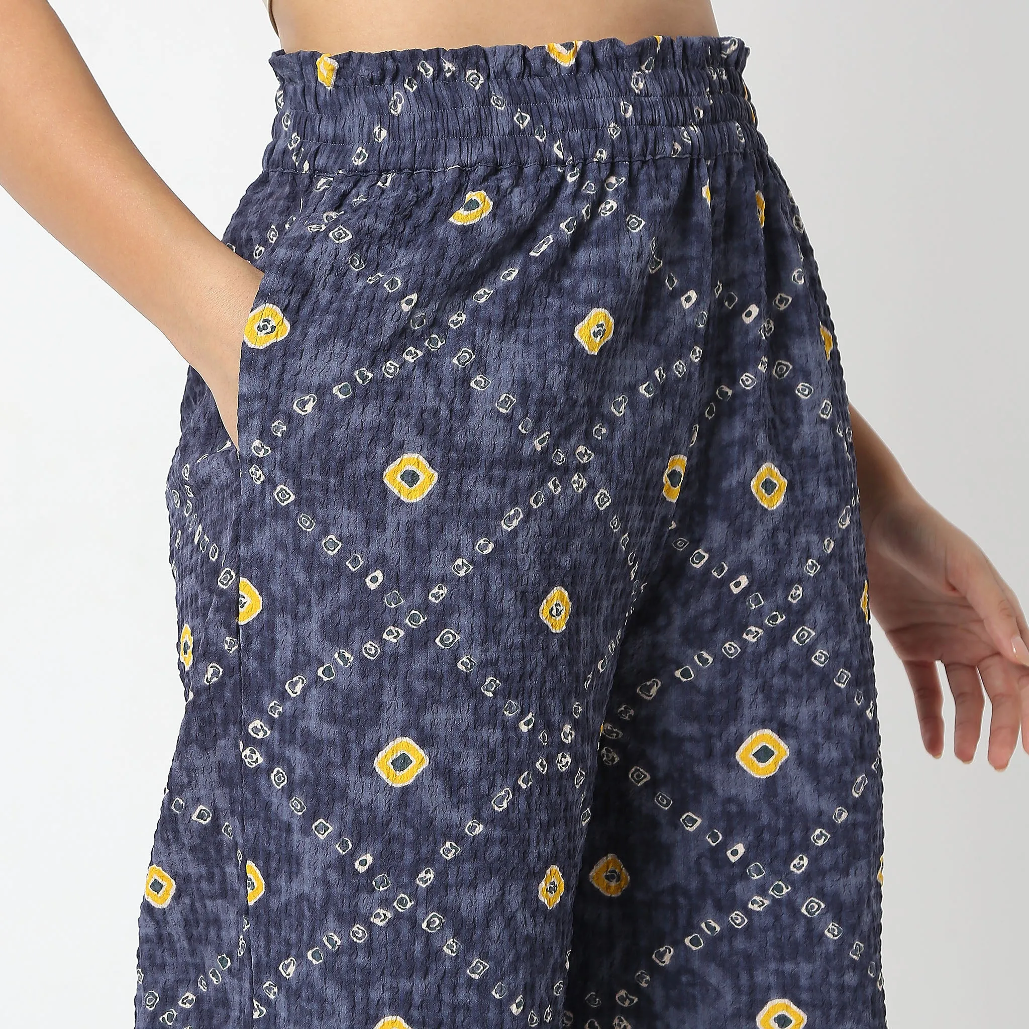 Flare Fit Printed Ankle Length High Rise Culottes