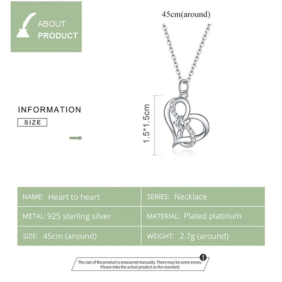 'Forever Love' CZ & Sterling Silver Heart Pendant Necklace