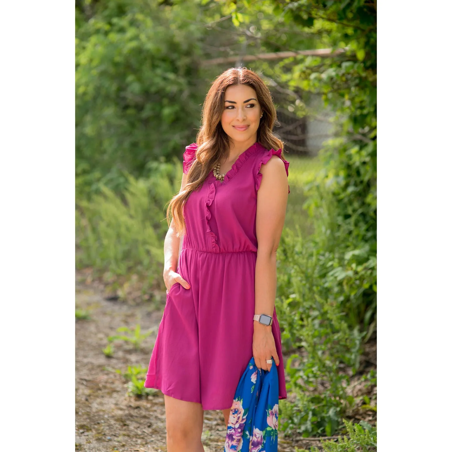 Front Ruffle Tank Dress