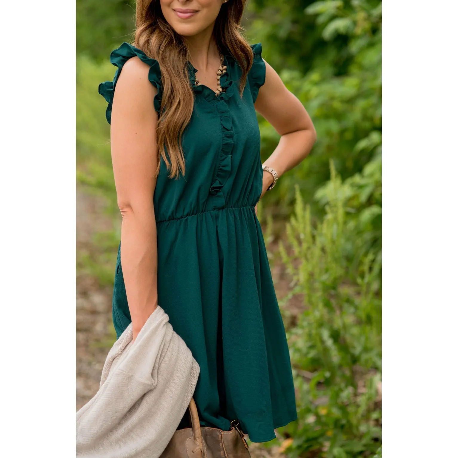 Front Ruffle Tank Dress