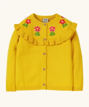 Frugi Romi Ruffle Cardigan - Dandelion/Flowers