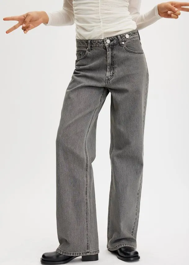 Gestuz BillyGZ MW wide leg jeans grey wash