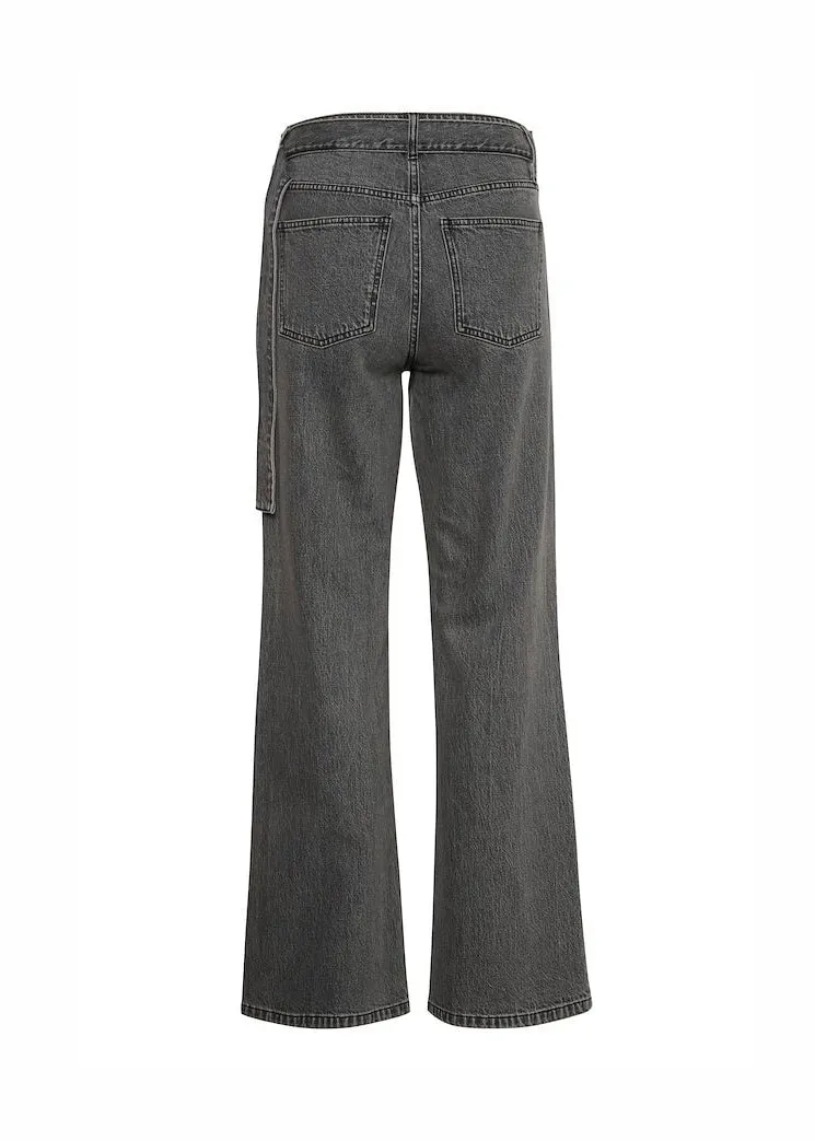 Gestuz BillyGZ MW wide leg jeans grey wash