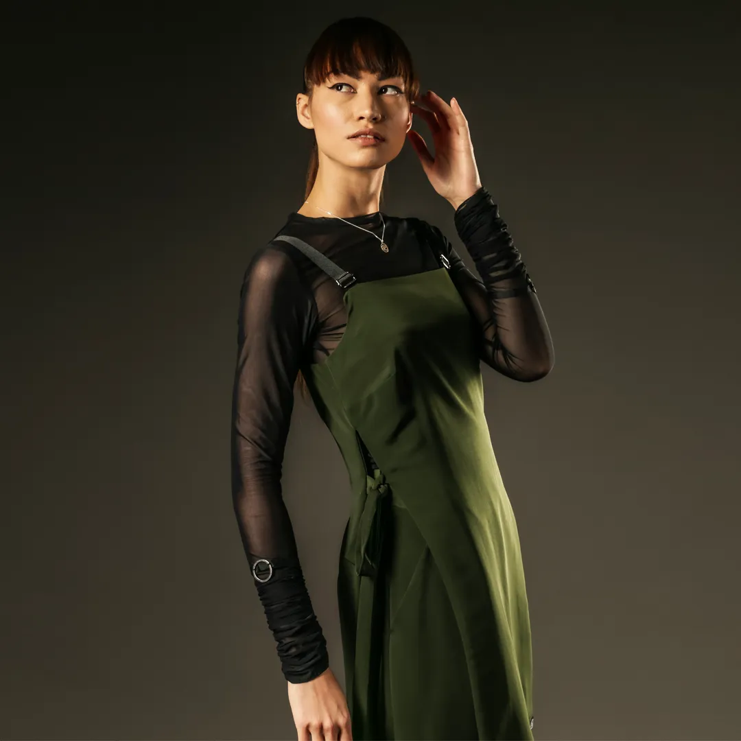 Green Pinafore Dress