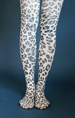 Grey Leopard Printed Art Tights