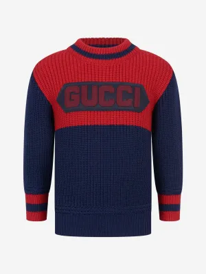 Gucci Boys Knitted Wool Logo Jumper