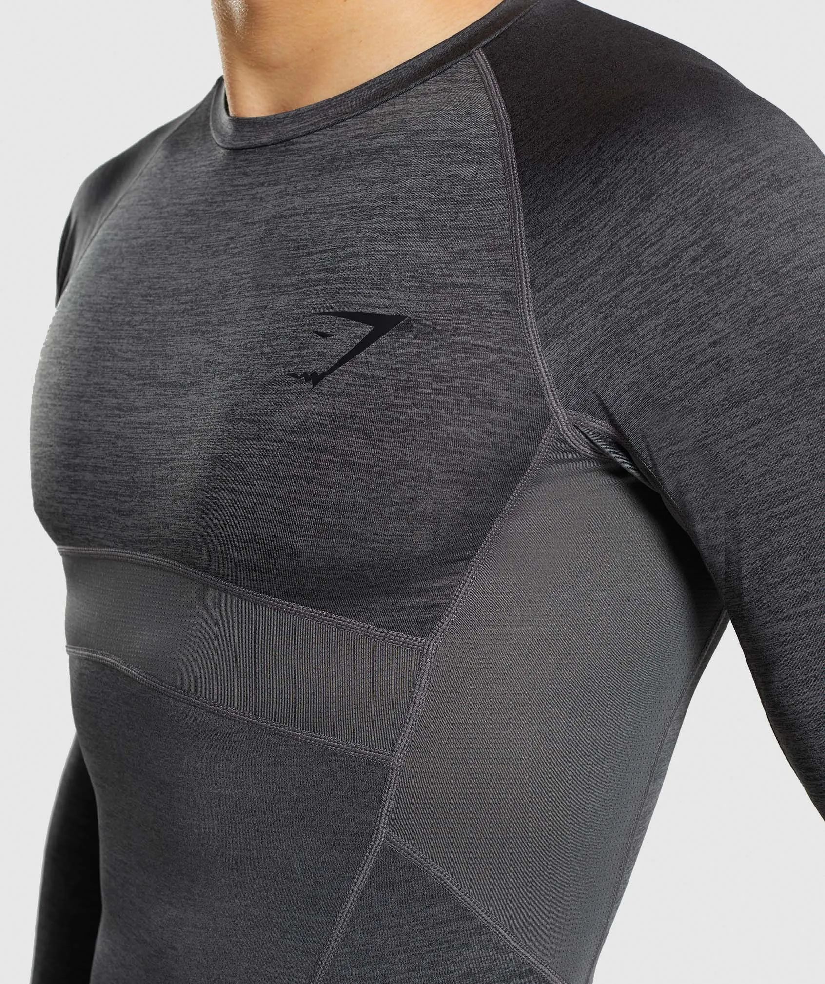 Gymshark Element  Baselayer Long Sleeve Top - Black Marl