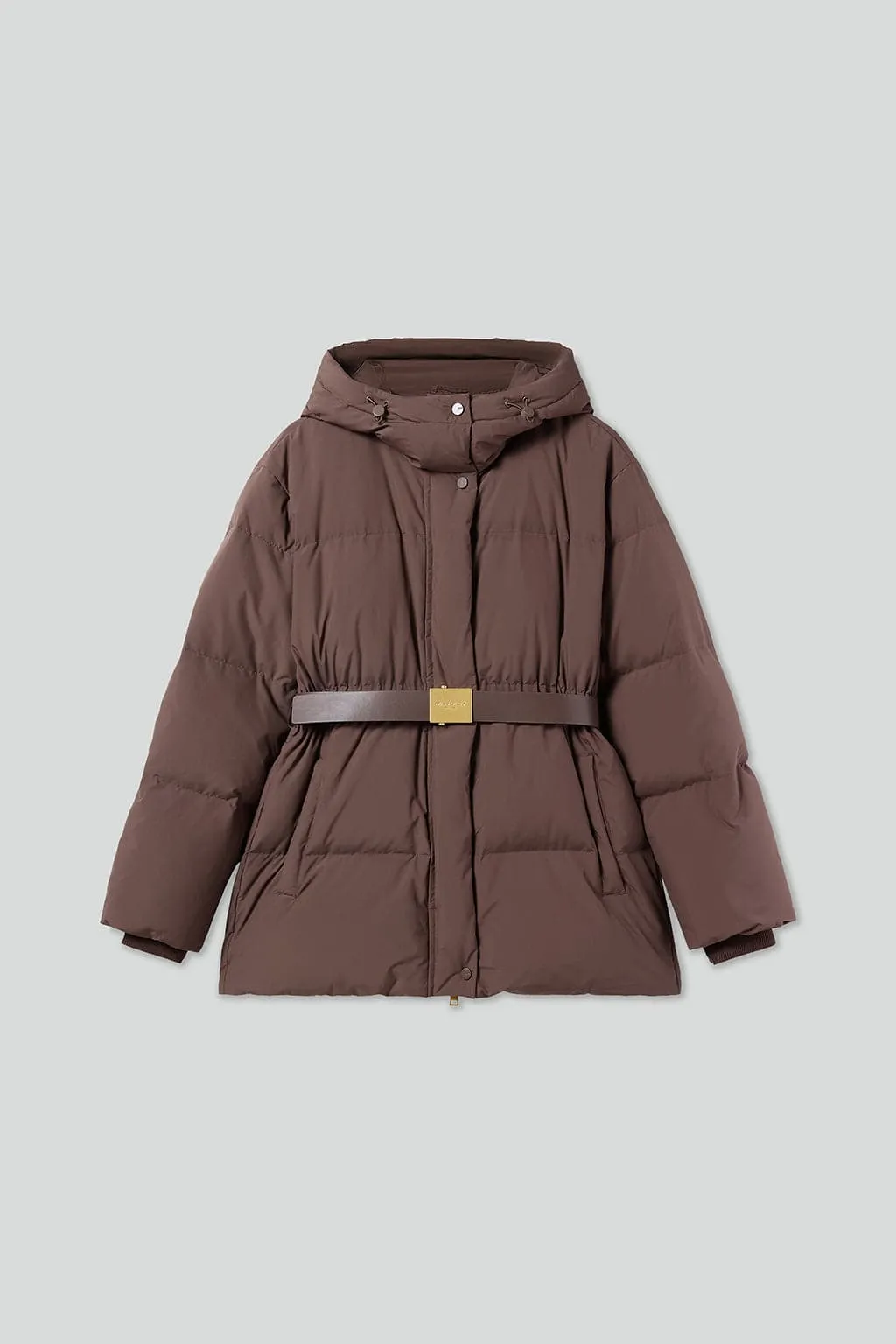 Hooded Double Zipper Down Jacket