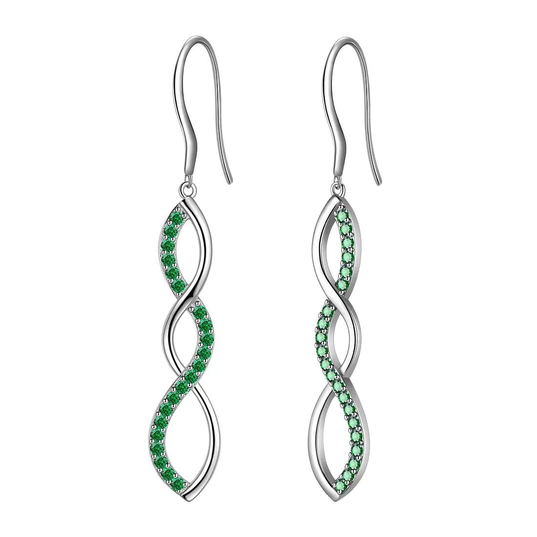 Infinity Women Dangle Earrings Drop Jewelry 925 Sterling Silver